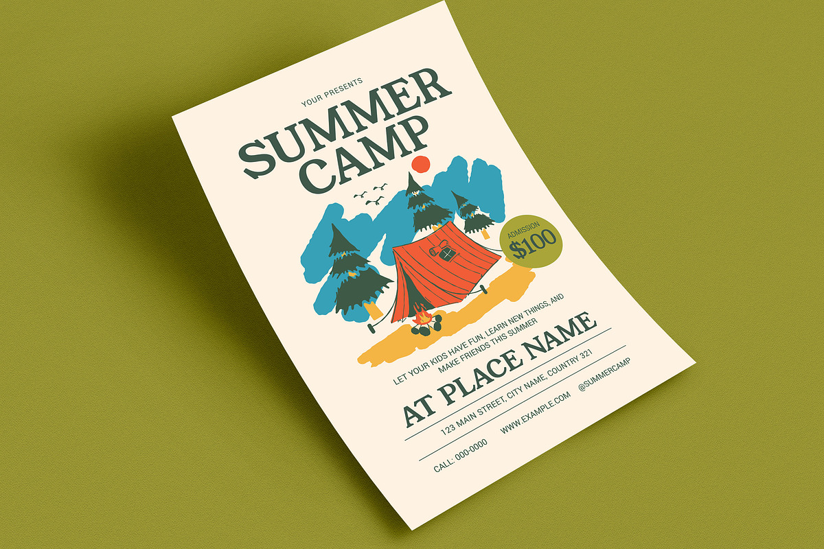 Retro Summer Camp Event Flyer, a Flyer Template by Guuver (Photo 3 of 3)