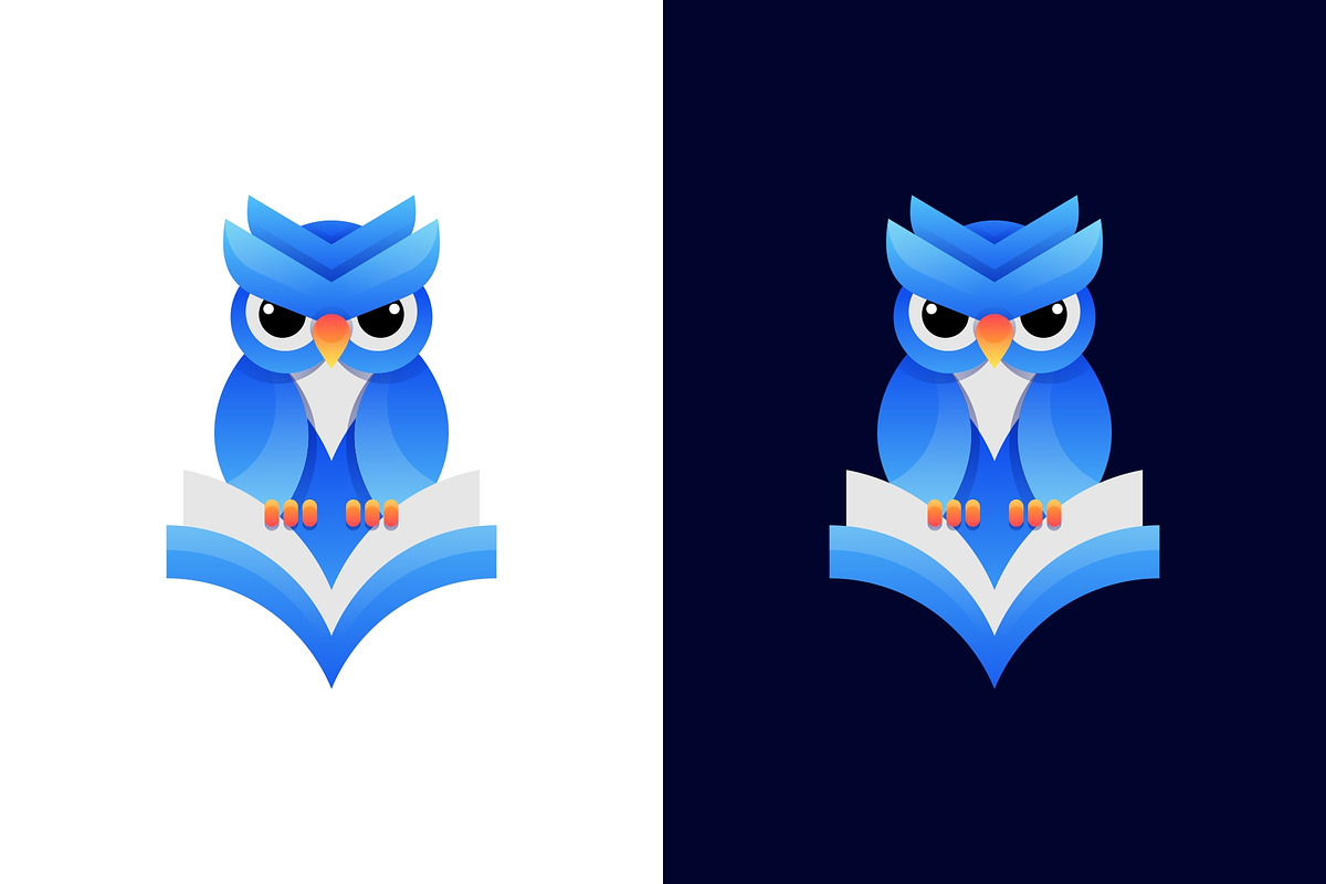 Gradient Modern Owl Book Logo Design, a Branding & Logo Template by Artnivora.Std (Photo 2 of 4)