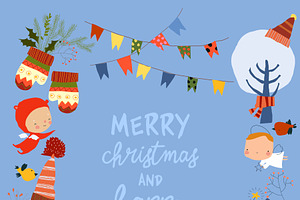 Kids, Animals and Christmas Elements, an Object Graphic by Maria Starus