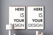 15 mockup of posters in the interior, a Print Template by FilL239 (Thumbnail 10 of 16)