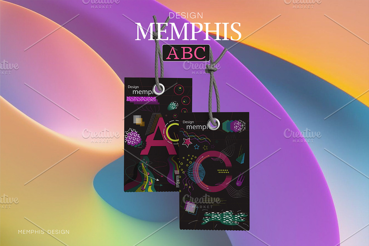 3 Memphis posters. Art., a Decorative Illustration by KENO Mascots (Photo 3 of 5)