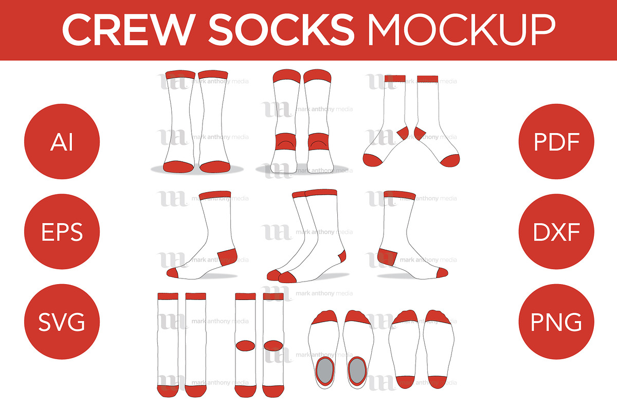 Crew Socks - Template Mockup, an Apparel Mockup by Mark Anthony Media (Photo 1 of 4)