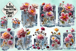 Beautiful Flowers And A Blob Clipart, a Seasonal Illustration by Craft Nest