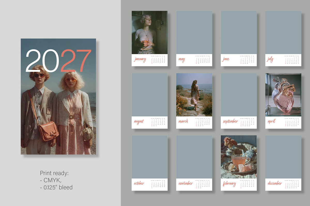 2027 Desk Calendar Template, a Stationery Template by R-studio (Photo 4 of 8)
