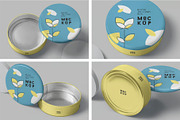 Round Tin Box Mockups, a Packaging Mockup by megostudi0 (Thumbnail 1 of 6)