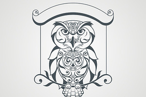 Owl Ornament Vector