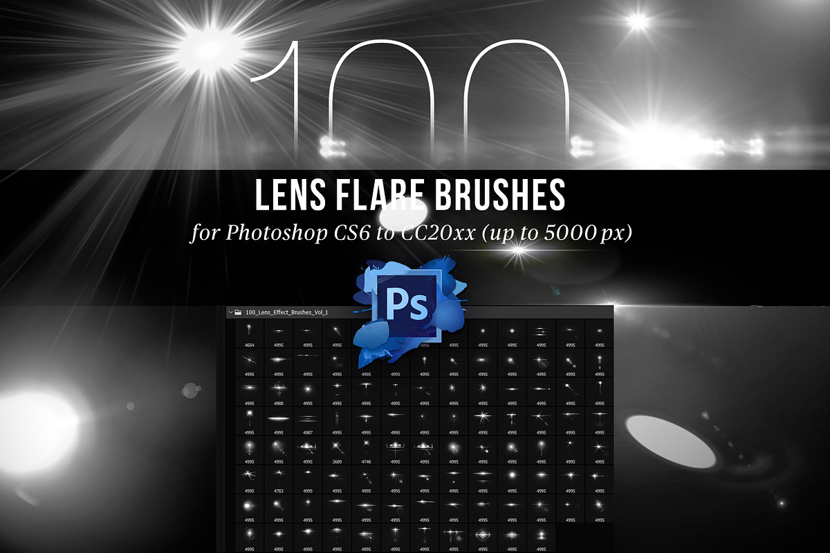 100 Lens Effect Brushes for PS Vol 1, a Brush Add-On by Creative Graphics (Photo 2 of 7)