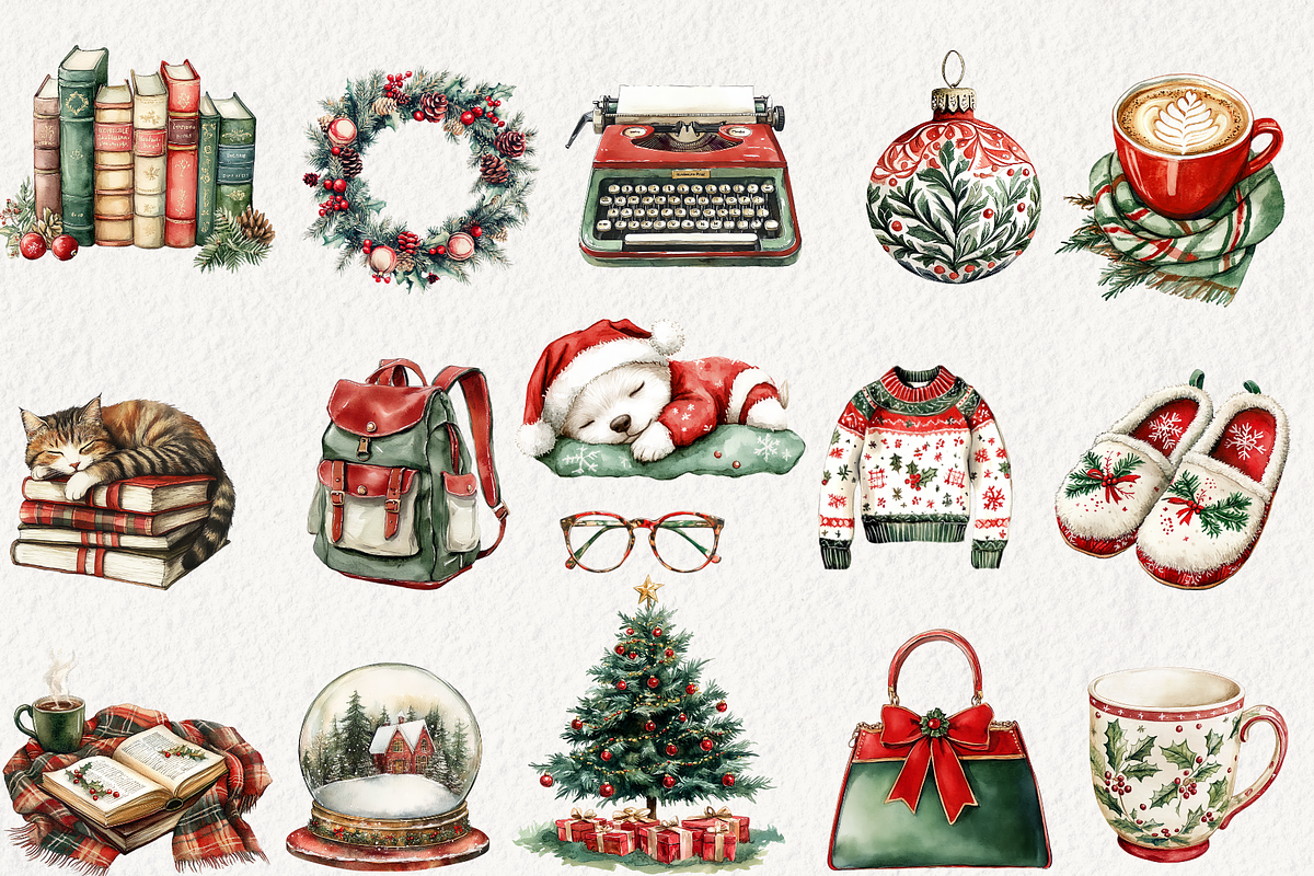 Cozy Christmas Planner Clipart, an Illustration by NadiaTheronArt (Photo 2 of 5)