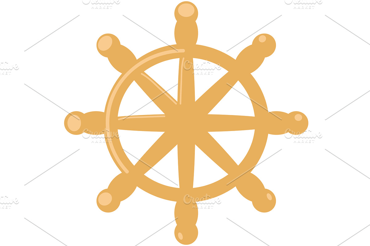 Boat ship steering wheel vector, an Object Illustration by SiberianArt