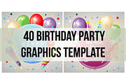 40 graphic birthday party templates, a Graphic by Propylparaben (Thumbnail 1 of 21)