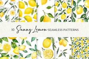 Watercolor Lemon Seamless Pattern, a Pattern Graphic by Business Chic