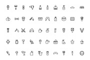 Barber Shop Line Icon Set, an Outline Icon by studiogstock (Thumbnail 1 of 4)