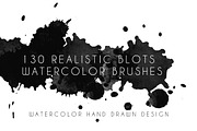 130 Watercolor Blots Brushes, a Brush Add-On by JuliyArt (Thumbnail 1 of 2)
