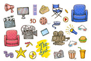 Cinema (Movie) Set, a Background Graphic by Eugenia Hauss Design (Thumbnail 1 of 2)