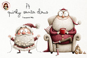 Cute Santa Claus PNG Clipart Bundle, a Seasonal Illustration by Nicolle's Colorful Art (Thumbnail 1 of 6)