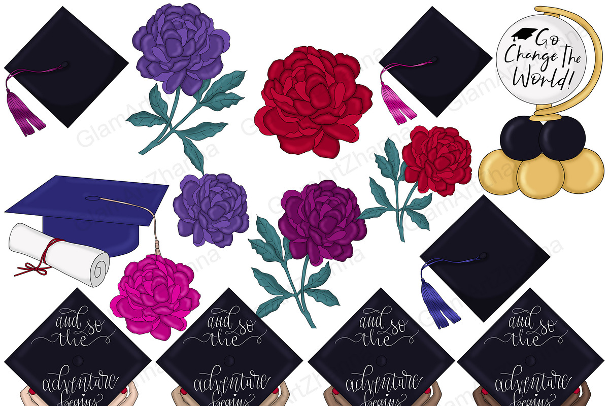Graduation Clipart, an Education Illustration by GlamArtZhanna (Photo 7 of 7)