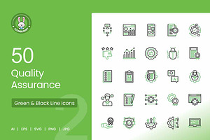 Quality Assurance Green & Black Icon, an Icon by IconBunny