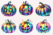 Halloween Pumpkin Iridescent Clipart, an Illustration by Dream Creation (Thumbnail 4 of 6)