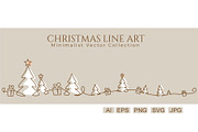 Christmas Landscape. Line Art vector, an Object Graphic by Valenty (Thumbnail 3 of 5)