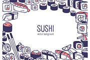 Sushi backgrounds, menu cover design, a Food Illustration by Good Studio (Thumbnail 3 of 5)
