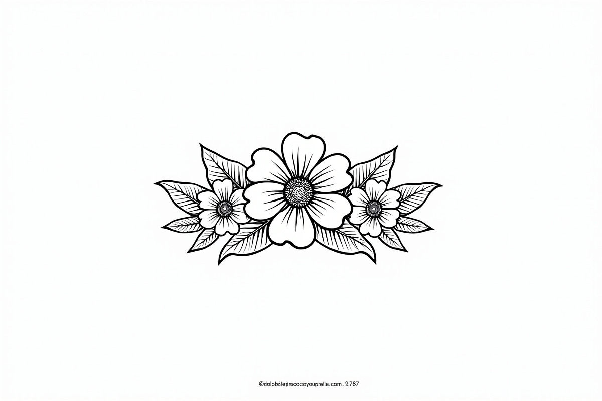 Hand Drawn Floral Coloring Pages, an Illustration by hafijul (Photo 7 of 9)