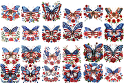 40 PNG Patriotic Butterfly Clipart, a Decorative Illustration by Pati Charm Studio (Thumbnail 2 of 8)