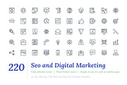 220 SEO and Digital Marketing Icons, an Outline Icon by Vectors Market (Thumbnail 1 of 3)