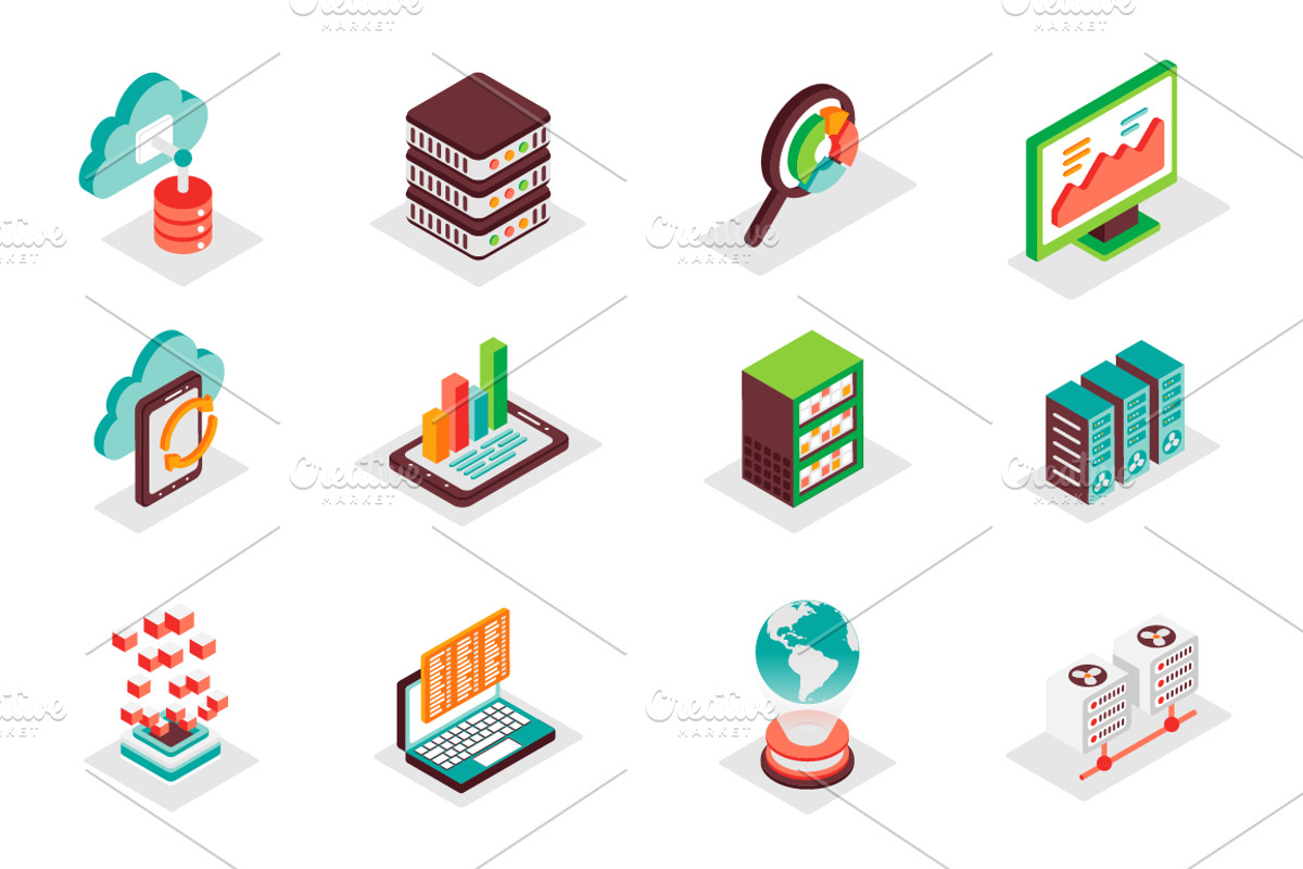 Isometric Icons Pack, a Duotone Icon by alexdndz (Photo 6 of 15)