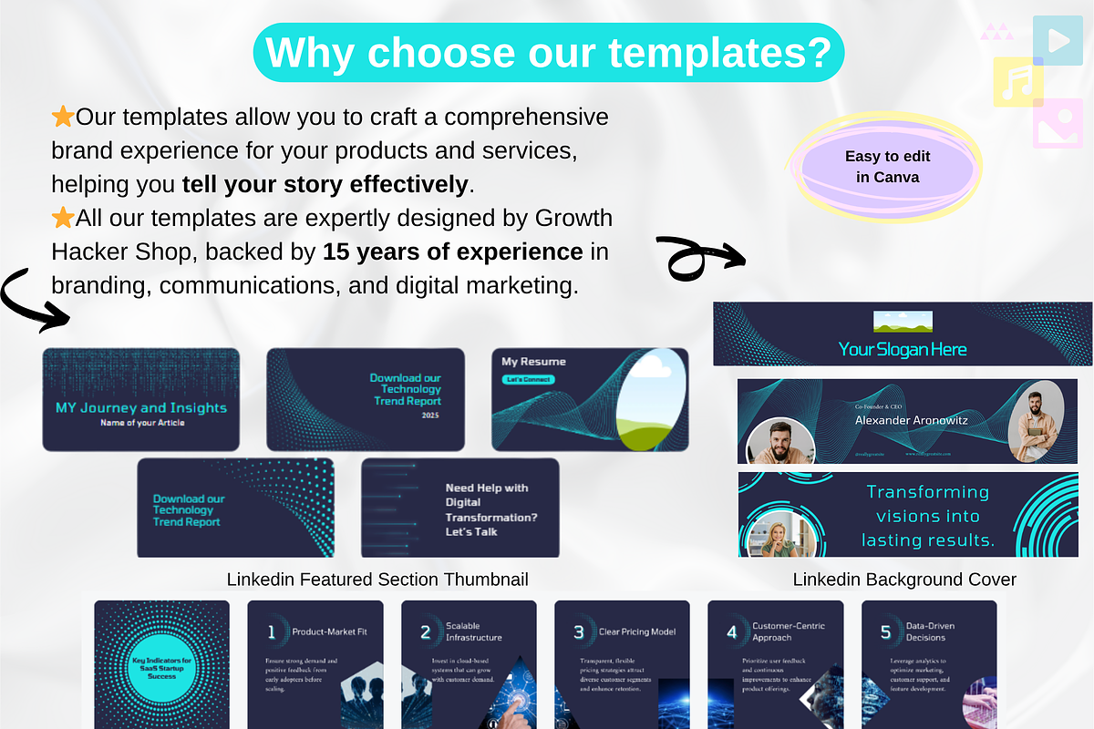 Technology SaaS Marketing Bundle, a Social Media Template by GrowthHackingStudio (Photo 3 of 8)