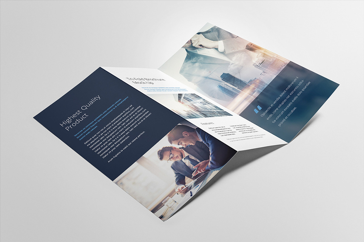Tri-fold Brochure Mock-Up, a Print Template by Mockup Cloud