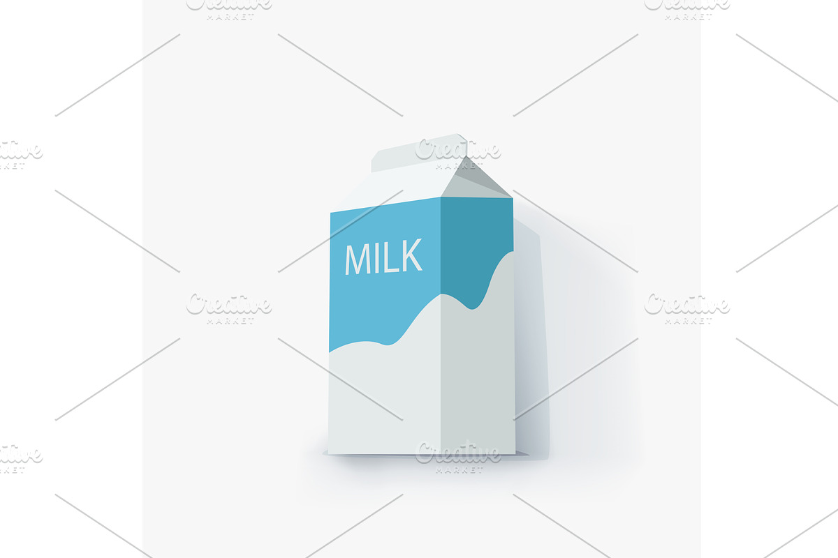a milk carton package on white back, a Food Illustration by IfH