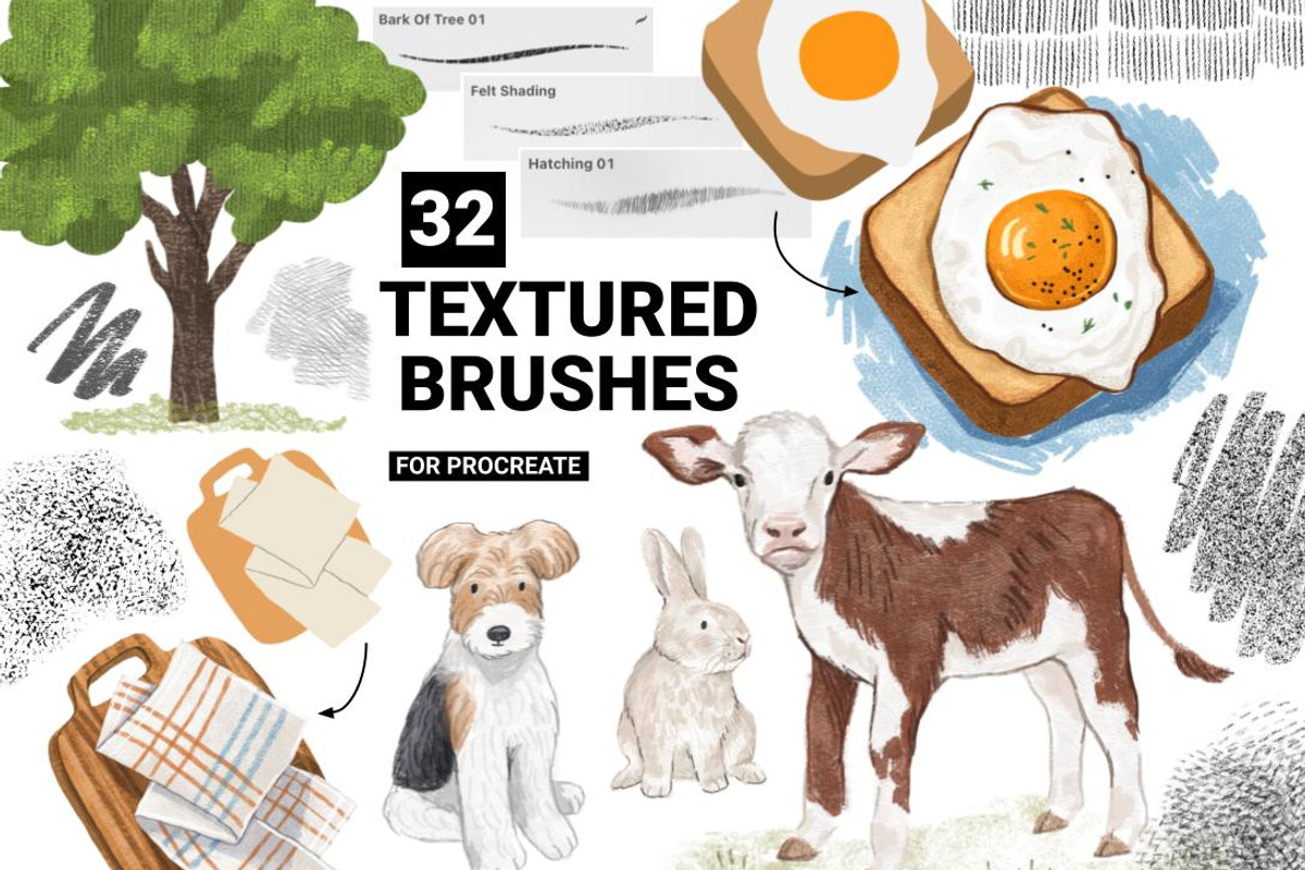 TEXTURED BRUSHES FOR PROCREATE, a Brushes & More by ARTMIRU (Photo 1 of 8)