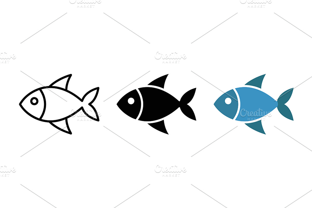Geometric Fish Vector Icon Graphic, a Solid Icon by Artonix (Photo 2 of 2)