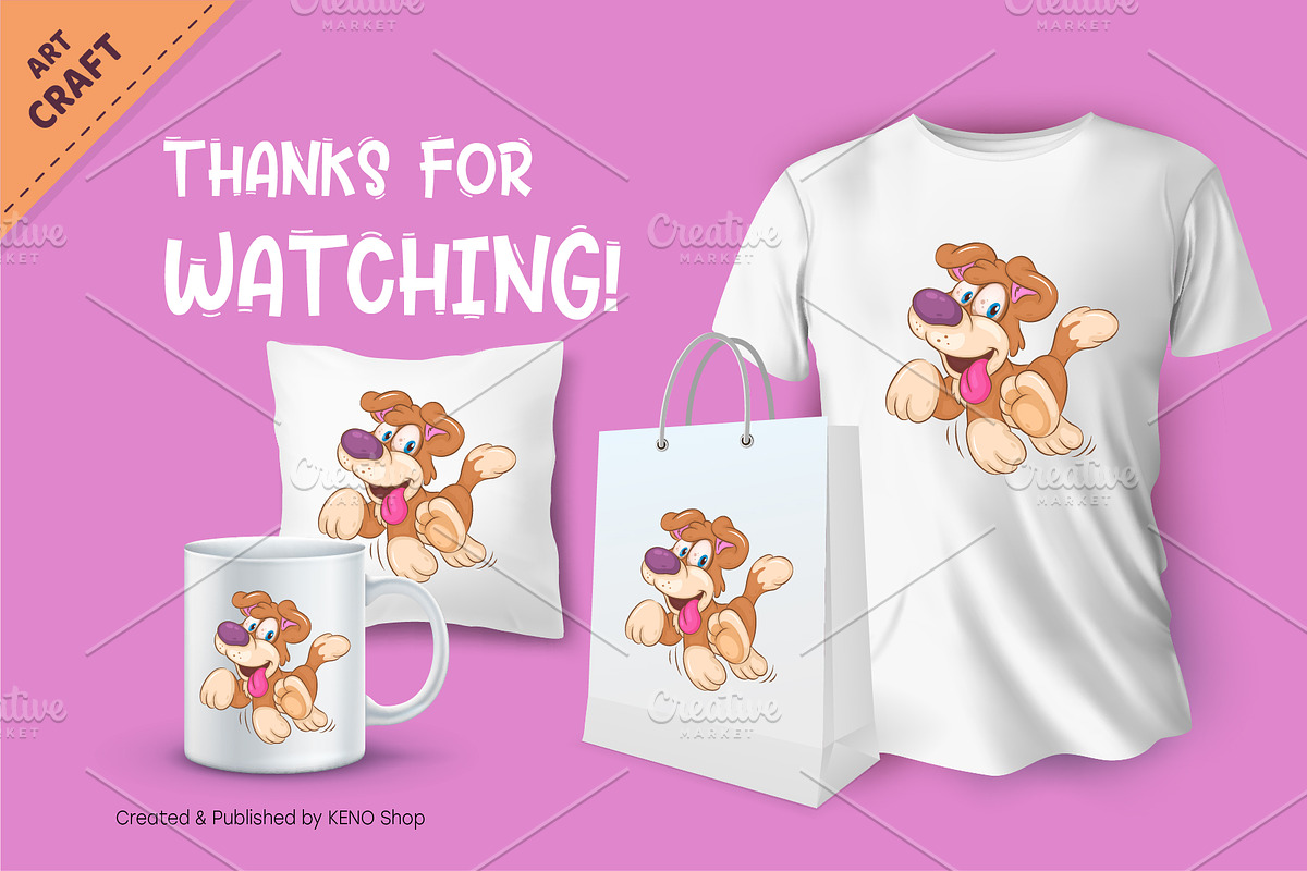 Cartoon Dog Walking. Clipart., an Animal Illustration by KENO Mascots (Photo 3 of 3)