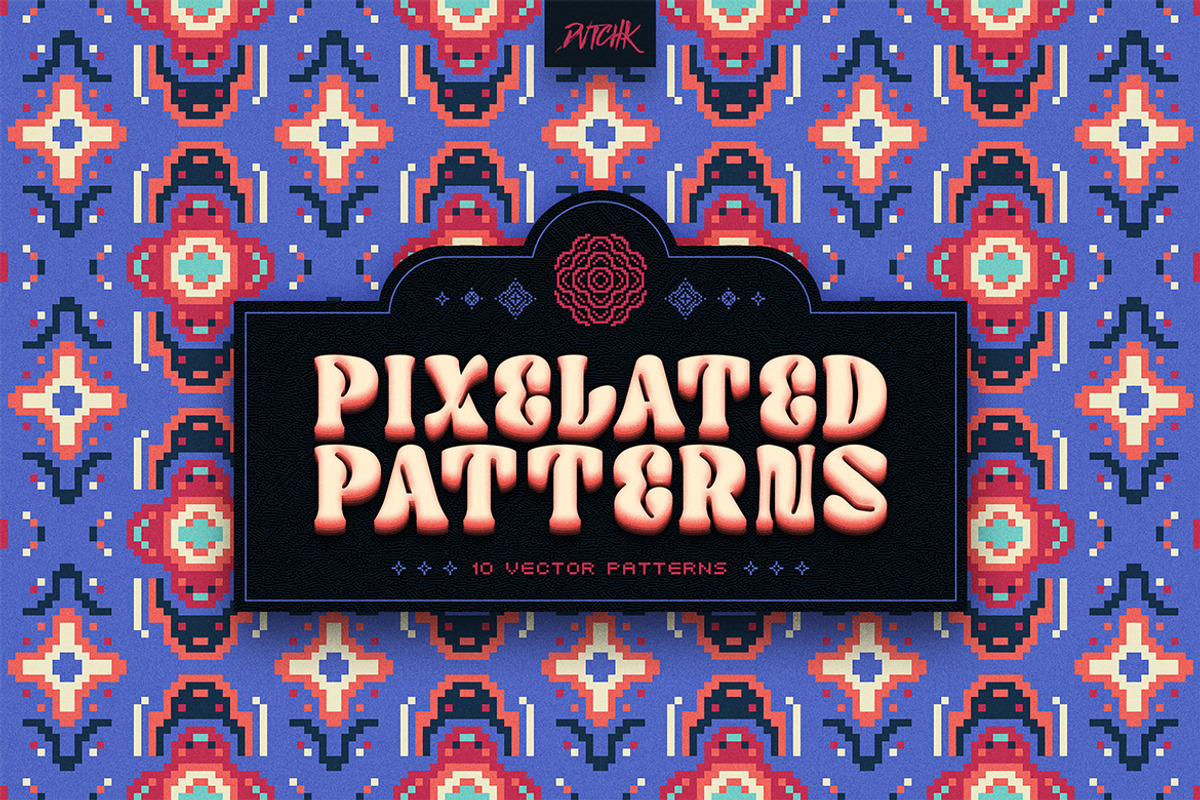 Pixel Mosaic Patterns | Vol. 05, a Pattern Graphic by dvtchk (Photo 3 of 10)