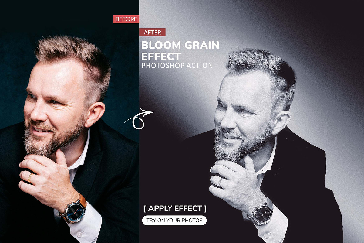 Bloom Grain Effect Photoshop Action, an Action Add-On by MRI STUDIO (Photo 4 of 8)
