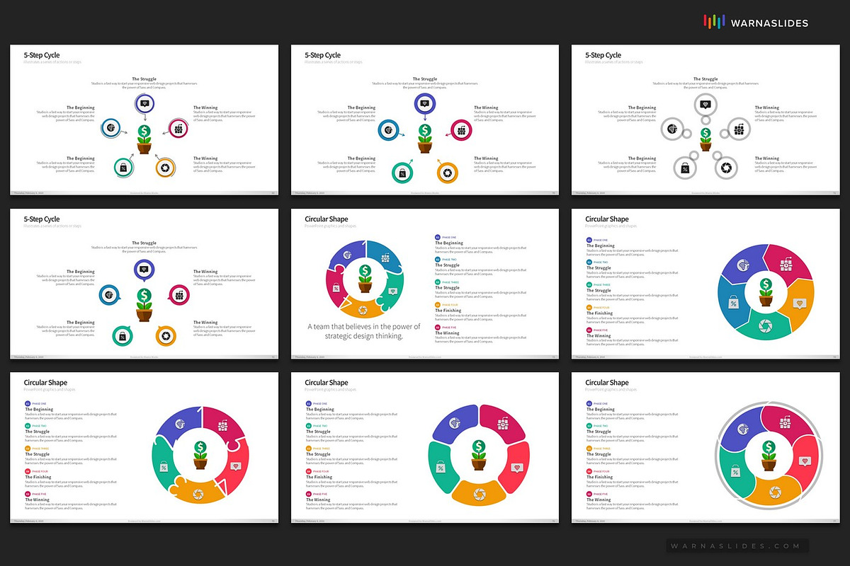 Cycle & Circles PowerPoint Templates, a Presentation Template by Warna Works (Photo 12 of 28)