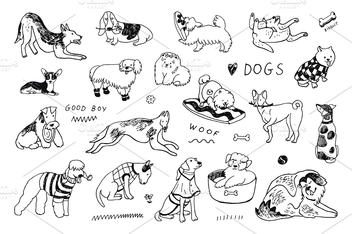 Funny Dogs, an Animal Illustration by GooseFrol (Photo 5 of 14)