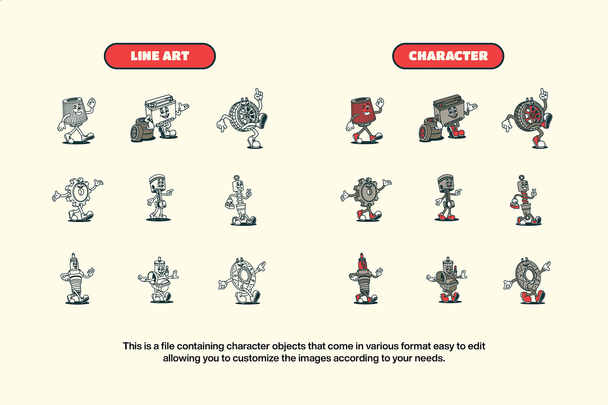 Retro Spare Part Illustration, an Object Illustration by Decoconio Design (Photo 3 of 5)