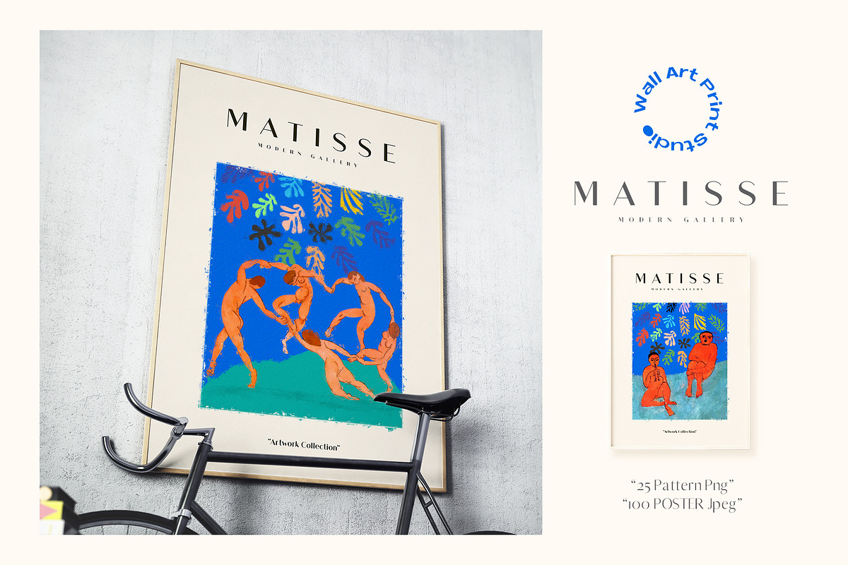 Matisse Modern Gallery 3, a Background Graphic by Wall Art Print Studio (Photo 10 of 16)