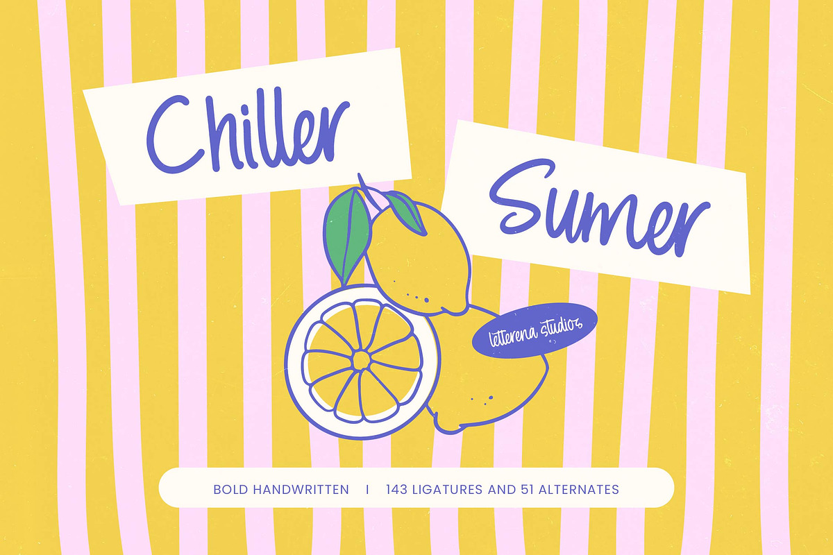 Chiller Sumer Bold Handwritten, a Script Font by Letterena Studios Script (Photo 1 of 15)