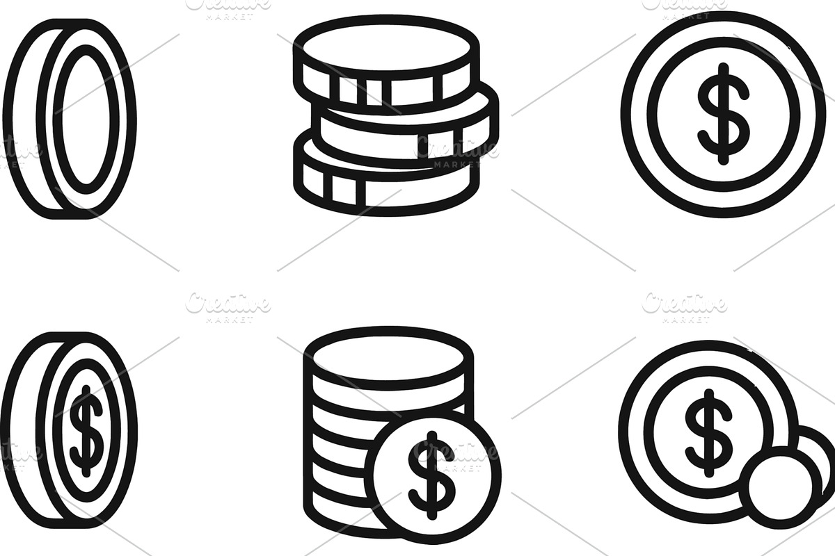 Vector illustration of line icons, a Finance Illustration by ZinetroN
