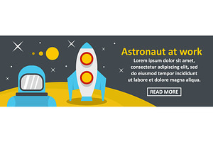 Astronaut At Work Banner Horizontal