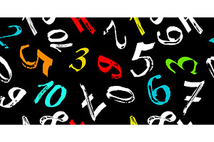 Grunge numbers vector seamless, an Object Illustration by Nenahliadava Design