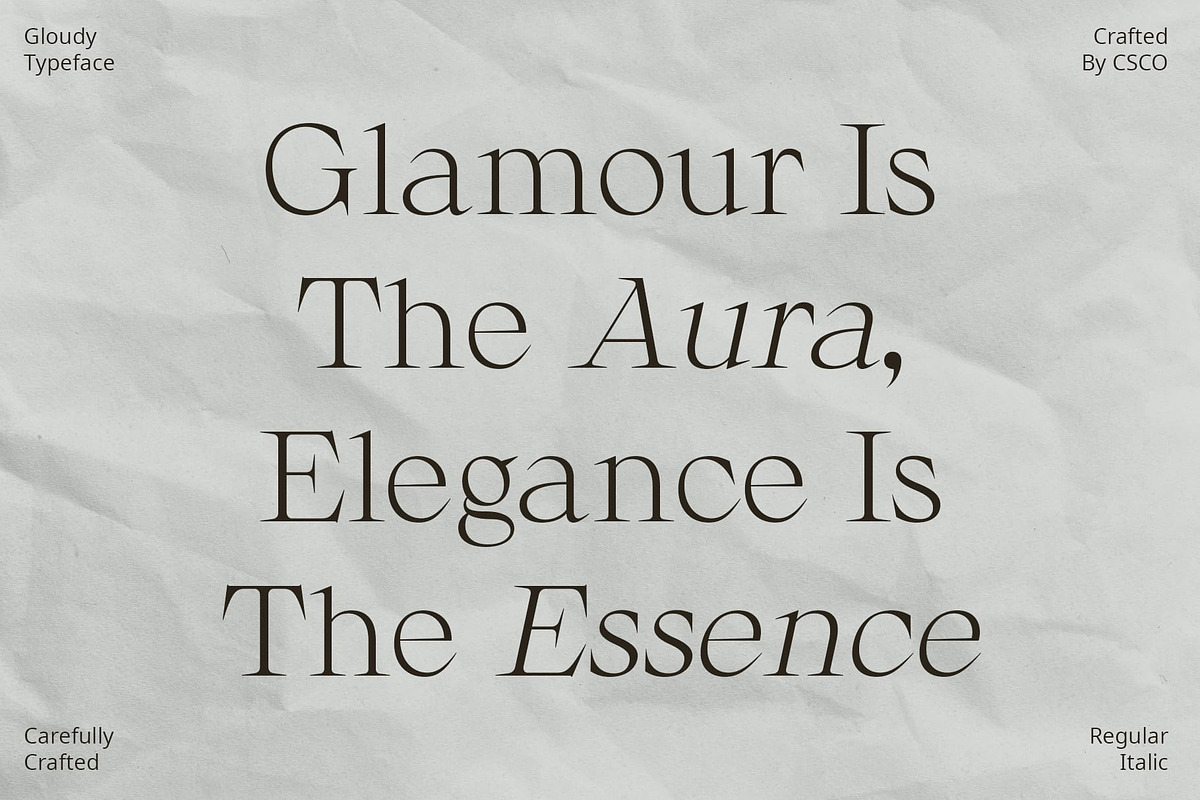 Gloudy – Modern Serif, a Serif Font by Craft Supply Co. (Photo 2 of 8)
