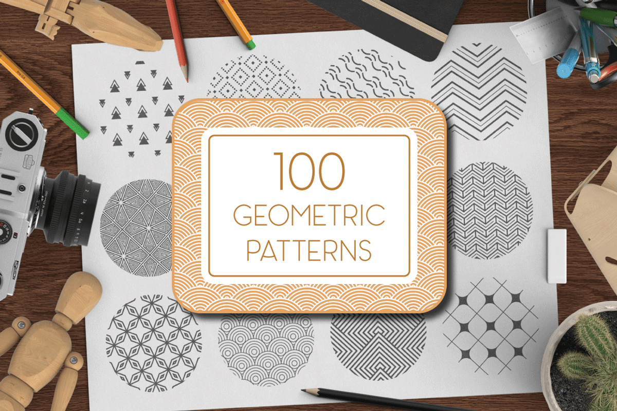 100 geometric patterns, a Pattern Graphic by SHMEL_Studio (Photo 1 of 5)