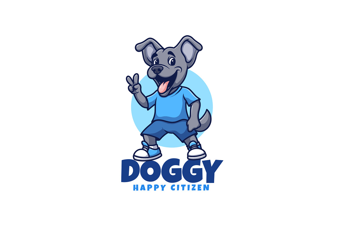 Dog Happy Cartoon Mascot Logo, a Branding & Logo Template by Gumrega Studio