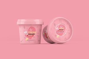 Ice Cream Jar Packaging Mockup