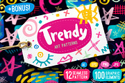 Trendy Art Patterns, a Pattern Graphic by Iraida_Bearlala (Thumbnail 1 of 8)