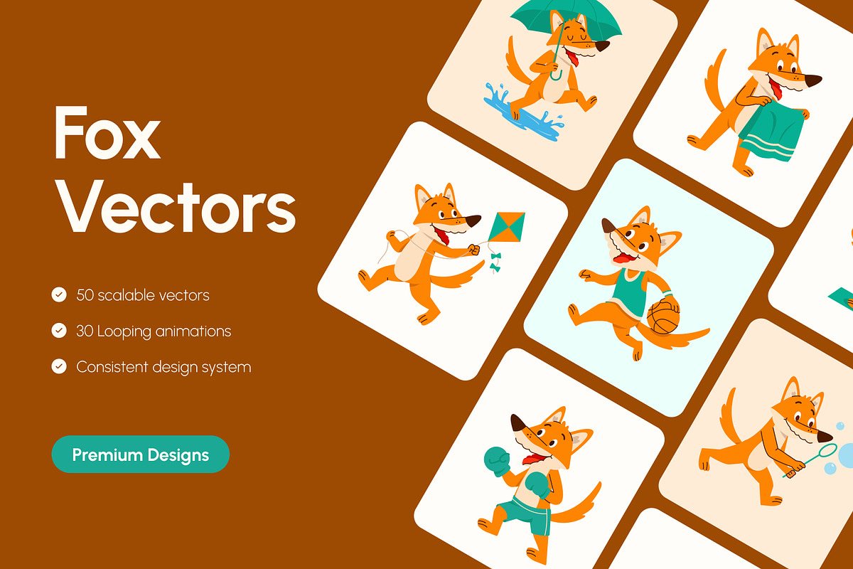 80 Fox Vector Bundle, an Animal Illustration by Brickclay (Photo 1 of 11)